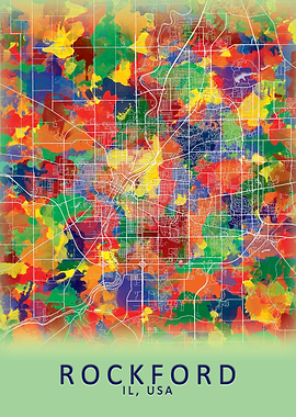 Rockford IL USA City Map