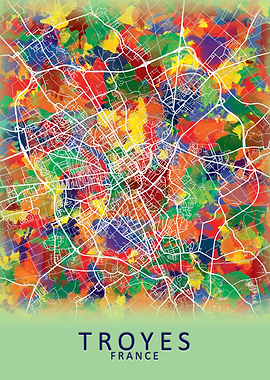 Troyes France City Map