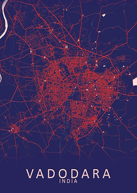 Vadodara India City Map