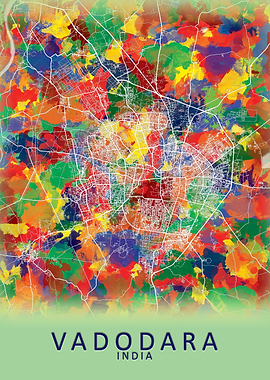 Vadodara India City Map
