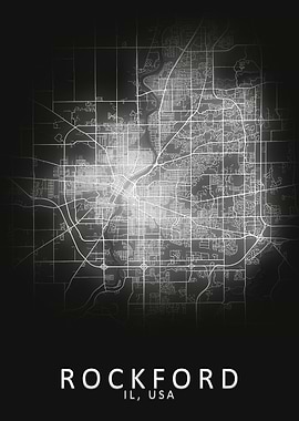 Rockford IL USA City Map