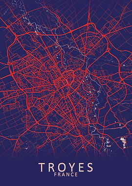 Troyes France City Map