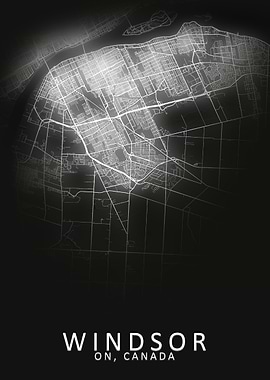 Windsor ON Canada City Map