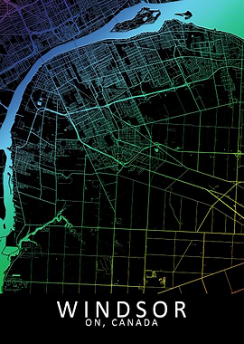Windsor ON Canada City Map