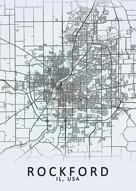 Rockford IL USA City Map