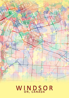 Windsor ON Canada City Map