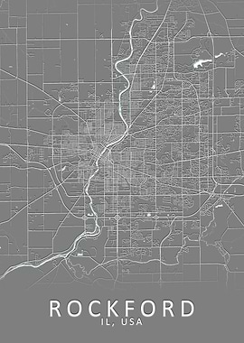 Rockford IL USA City Map
