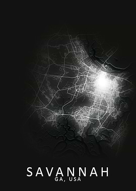 Savannah GA USA City Map