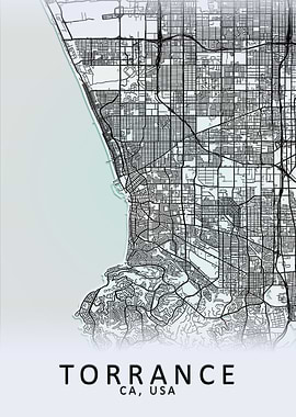 Torrance CA USA City Map