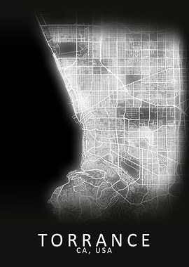 Torrance CA USA City Map