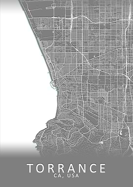 Torrance CA USA City Map