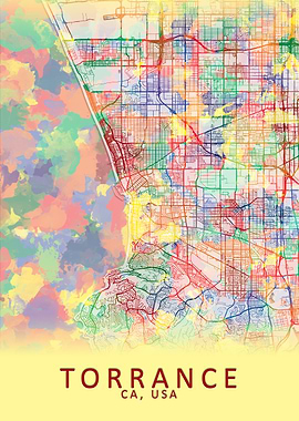 Torrance CA USA City Map