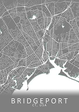 Bridgeport CT USA City Map
