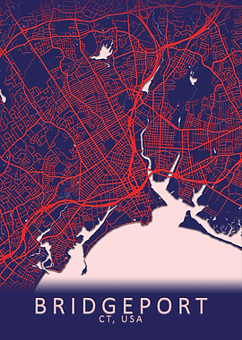 Bridgeport CT USA City Map