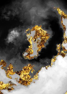 Gilded Grayscale Nebula