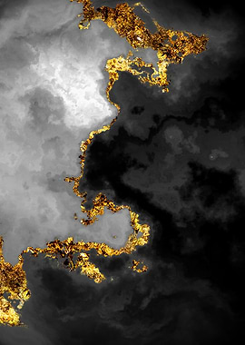 Gilded Grayscale Nebula