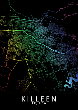 Killeen TX USA City Map