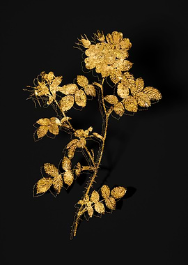 Gold Flora on Black