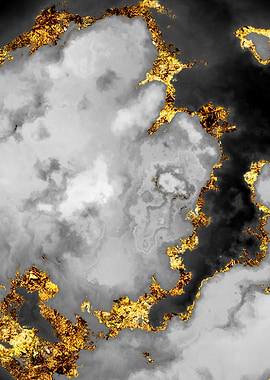 Gilded Grayscale Nebula