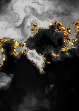 Gilded Grayscale Nebula