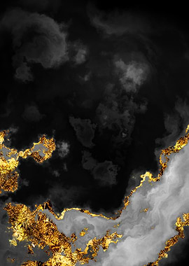 Gilded Grayscale Nebula