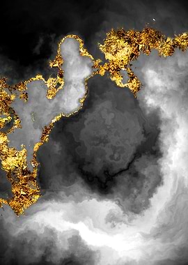 Gilded Grayscale Nebula