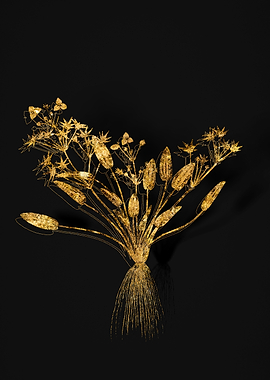 Gold Botanical on Black