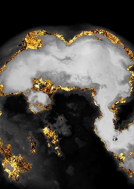 Gilded Grayscale Nebula