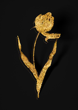 Gold Botanical on Black