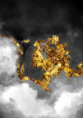 Gilded Grayscale Nebula