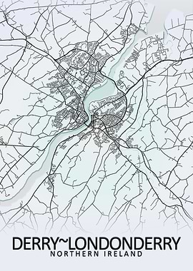 Derry Londonderry City Map