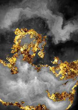 Gilded Grayscale Nebula