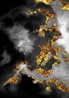 Gilded Grayscale Nebula