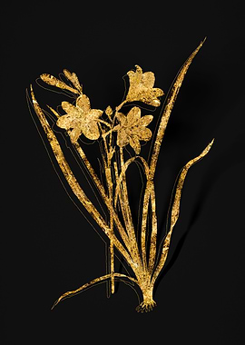 Gold Botanical on Black