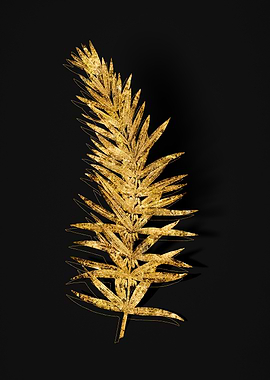 Gold Flower on Black