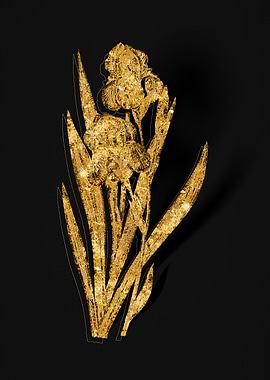 Gold Floral on Black