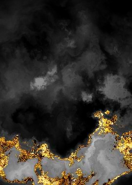 Gilded Grayscale Nebula