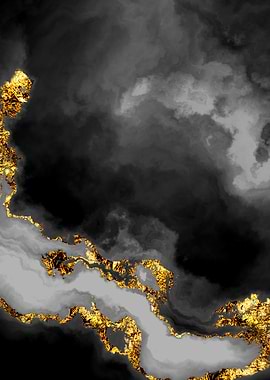 Gilded Grayscale Nebula