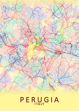 Perugia Italy City Map
