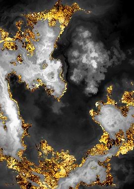 Gilded Grayscale Nebula