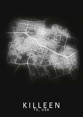 Killeen TX USA City Map