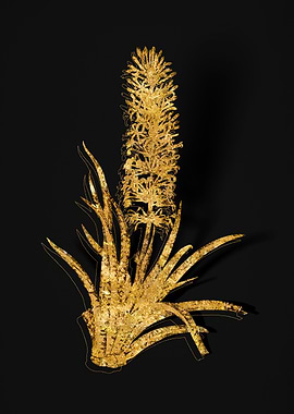 Gold Flower on Black