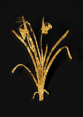 Gold Botanical on Black