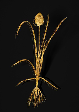 Gold Botanical on Black