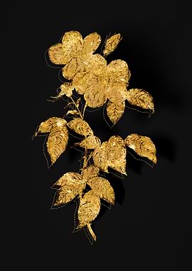 Gold Botanical on Black
