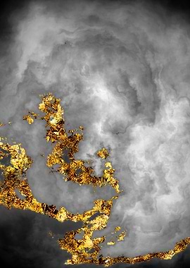 Gilded Grayscale Nebula