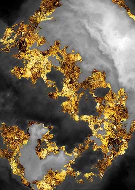 Gilded Grayscale Nebula