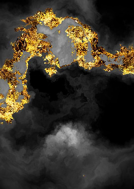 Gilded Grayscale Nebula