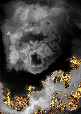 Gilded Grayscale Nebula