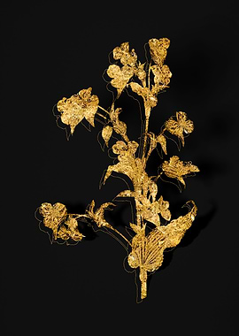Gold Botanical on Black